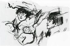 Tête de femme et tête d'homme
